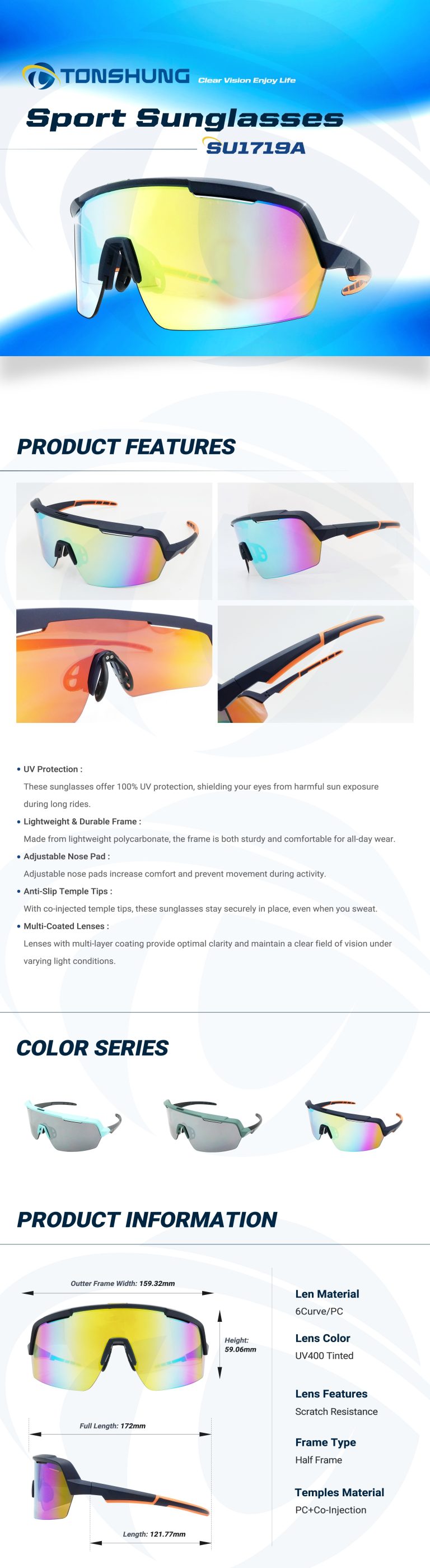 統順益(TONSHUNG) UV Protection uv400 sunglasses SU1719A Introduction