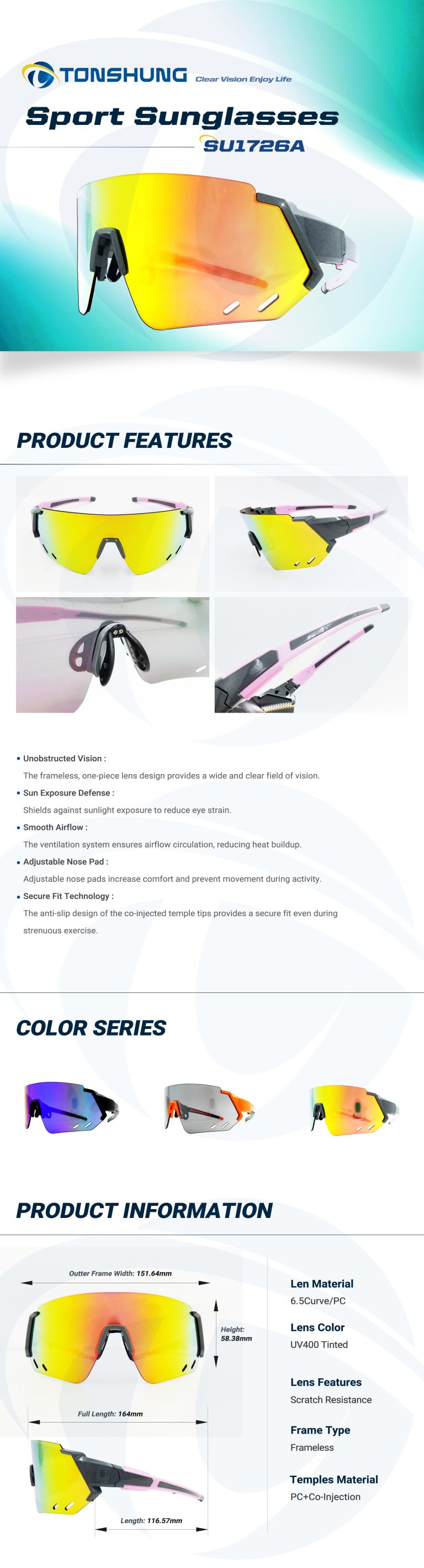 統順益(TONSHUNG) sports man sunglasses SU1726A Introduction